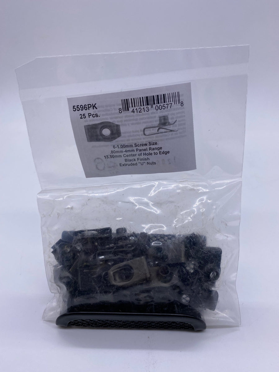 DISCO Automotive Hardware G.M. OEM: 1016937 5596PK Black Short Extruded "U" Nuts 6-1.00mm P.R. .80mm-4mm 5 CLIPS RIVETS FREE SHIP PLASTIC SCREWS BULBS RETAINERS PUSH 5596PK Black Short Extruded "U" Nuts 6-1.00mm P.R. .80mm-4mm KING SERIES TRUCKS PARTS ACCESSORIES 6 DOOR PICKUPS 6 DOOR PICKUP 6 DOOR TRUCK 6 DOOR TRUCKS