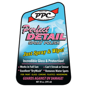 PERFECT DETAIL Spray Polish, King Series Trucks Parts Accessories, surfaces stay cleaner longer, works on glass plastic furniture
