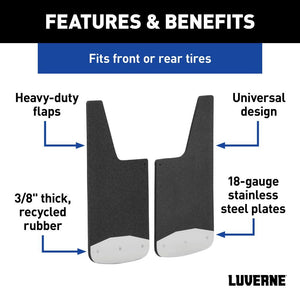 LUVERNE UNIVERSAL FRONT OR REAR 12" X 20" TEXTURED RUBBER MUD GUARDS (2 FLAPS)