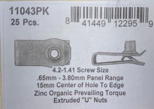 DISCO Automotive Hardware G.M. OEM: 11515638 11043PK Zinc Organic Extruded "U" Nuts 4.2-1.41 Screw PR .65 - 3.80mm 5 CLIPS RIVETS FREE SHIP PLASTIC SCREWS BULBS RETAINERS PUSH 11043PK Zinc Organic Extruded "U" Nuts 4.2-1.41 Screw PR .65 - 3.80mm KING SERIES TRUCKS PARTS ACCESSORIES 6 DOOR PICKUPS 6 DOOR PICKUP 6 DOOR TRUCK 6 DOOR TRUCKS